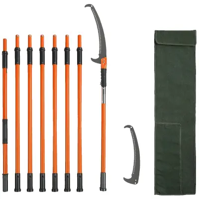 Ročna žaga za veje, raztegljiva 7.3-27 ft, trdna stabilnost z dvojno vijakom, udoben ročaj proti zdrsu