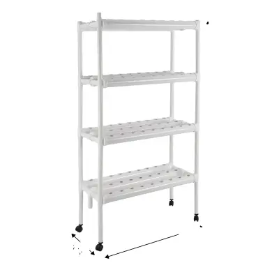 Hidroponski rastni komplet, 4-nivojski sistem, kapaciteta 108 rastlin, Bela