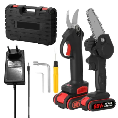 Električni obrezovalni komplet, brezkrtačni obrezovalnik, verižna žaga, barva kot prikazano