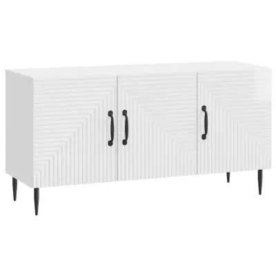 vidaXL TV omarica Bela visok sijaj 99 x 34,5 x 50 cm Inženirski les