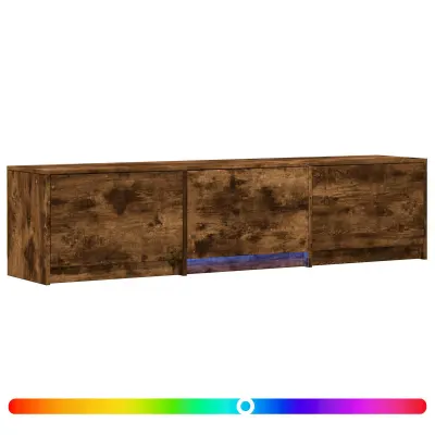 vidaXL TV omarica z LED osvetlitvijo Dimljeni Hrast 165 x 34 x 40 cm