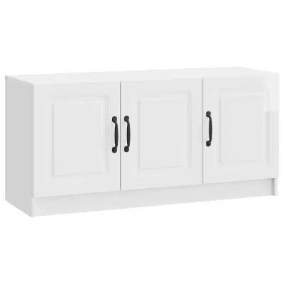 vidaXL TV omarica Bela visok sijaj 99 x 34,5 x 47 cm Inženirski les