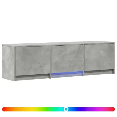 vidaXL TV omarica z LED osvetlitvijo Z LED Beton Siva 140 x 34 x 40 cm