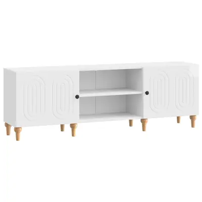 vidaXL TV omarica Bela visok sijaj 150 x 31 x 50 cm Inženirski les