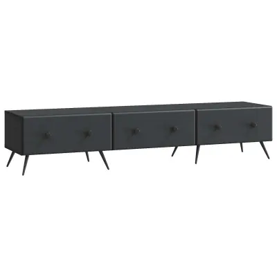vidaXL TV omarica s predalom Črna 147 x 34,5 x 30 cm Inženirski les