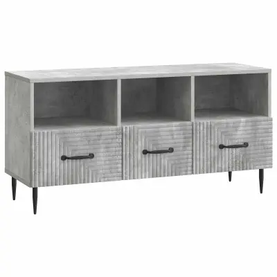 vidaXL TV omarica Betonsko siva 102 x 34,5 x 50 cm Inženirski les
