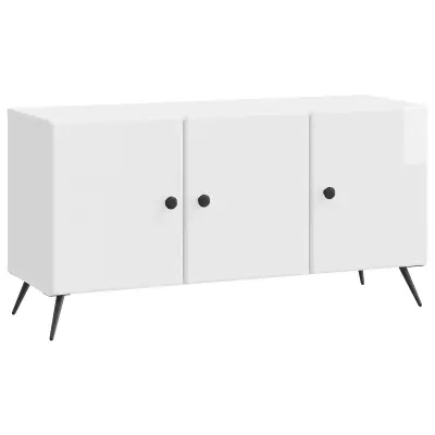 vidaXL TV omarica Bela visok sijaj 99 x 34,5 x 50 cm Inženirski les