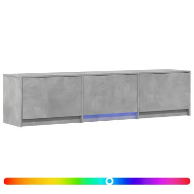 vidaXL TV omarica z LED osvetlitvijo Z LED Beton Siva 165 x 34 x 40 cm
