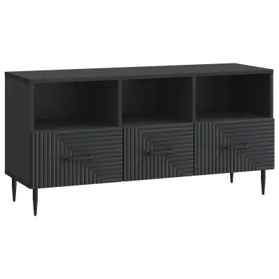 vidaXL TV omarica s predalom Črna 102 x 34,5 x 50 cm Inženirski les