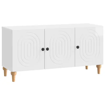 vidaXL TV omarica Bela visok sijaj 99 x 34,5 x 50 cm Inženirski les