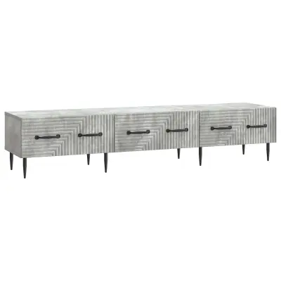 vidaXL TV omarica Betonsko siva 147 x 34,5 x 30 cm Inženirski les