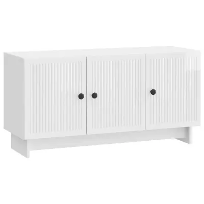 vidaXL TV omarica Bela visok sijaj 99 x 34,5 x 50 cm Inženirski les