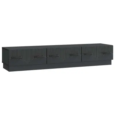 vidaXL TV omarica s predalom Črna 147 x 34,5 x 27 cm Inženirski les