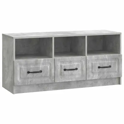 vidaXL TV omarica Betonsko siva 102 x 34,5 x 47 cm Inženirski les