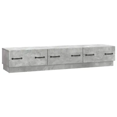 vidaXL TV omarica Betonsko siva 147 x 34,5 x 27 cm Inženirski les