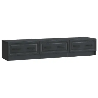 vidaXL TV omarica s predalom Črna 147 x 34,5 x 27 cm Inženirski les