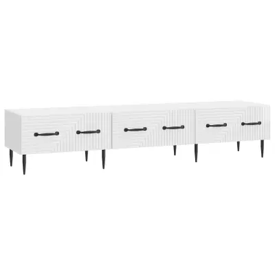vidaXL TV omarica Bela visok sijaj 147 x 34,5 x 30 cm Inženirski les