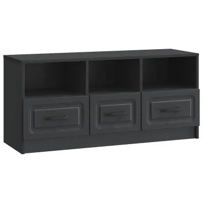 vidaXL TV omarica s predalom Črna 102 x 34,5 x 47 cm Inženirski les