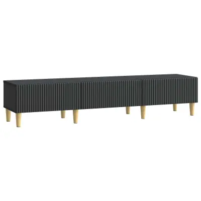 vidaXL TV omarica s predalom Črna 147 x 34,5 x 30 cm Inženirski les