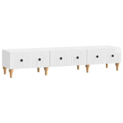 vidaXL TV omarica Bela visok sijaj 147 x 34,5 x 30 cm Inženirski les