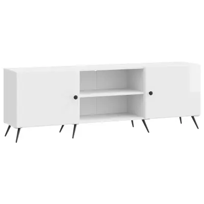 vidaXL TV omarica Bela visok sijaj 150 x 31 x 50 cm Inženirski les