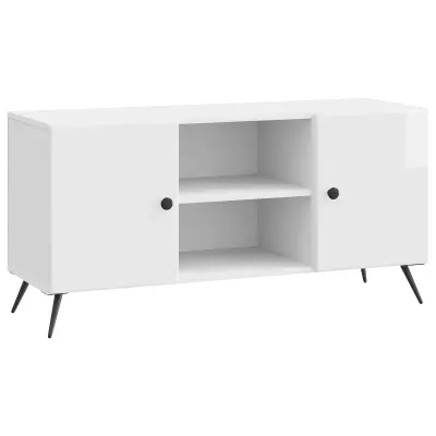 vidaXL TV omarica Bela visok sijaj 102 x 34,5 x 50 cm Inženirski les