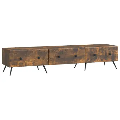 vidaXL TV omarica Dimljen hrast 147 x 34,5 x 30 cm Inženirski les