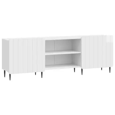 vidaXL TV omarica Bela visok sijaj 150 x 31 x 52 cm Inženirski les