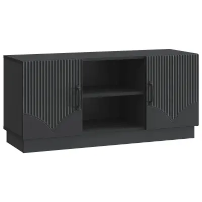 vidaXL TV omarica Črna 102 x 34,5 x 47 cm Inženirski les