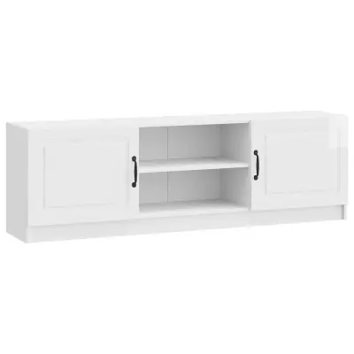 vidaXL TV omarica Bela visok sijaj 150 x 31 x 47 cm Inženirski les