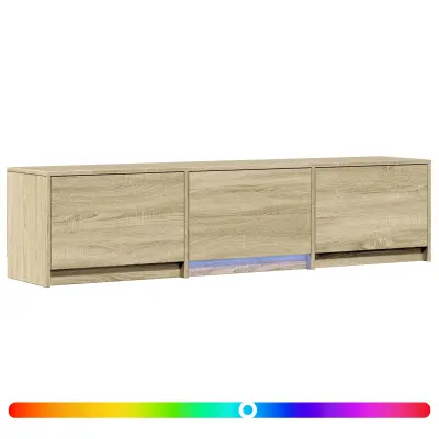 vidaXL TV omarica z LED osvetlitvijo Sonoma hrast 165 x 34 x 40 cm