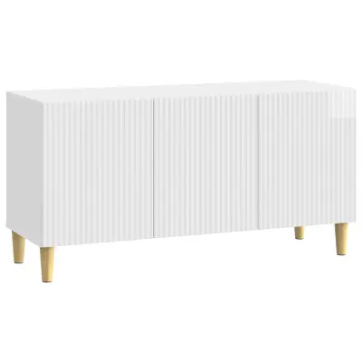 vidaXL TV omarica Bela visok sijaj 99 x 34,5 x 50 cm Inženirski les