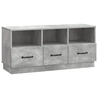 vidaXL TV omarica Betonsko siva 102 x 34,5 x 47 cm Inženirski les