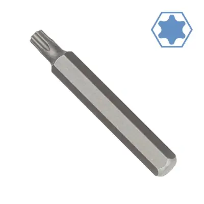 T60 šestkotni nastavek S2 jeklo z 10mm Hex priključkom in 75mm dolžino za natančna vijačna dela