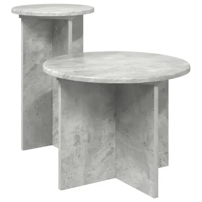 vidaXL Komplet stranskih mizic 2 pcs Betonsko siva Inženirski les