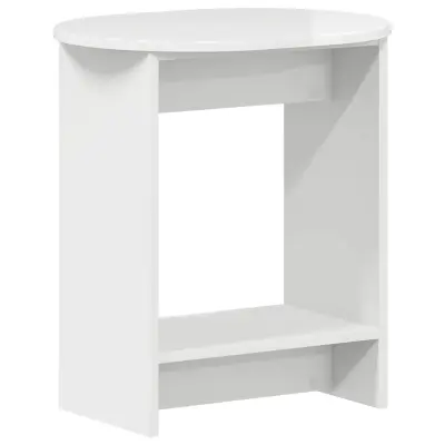 vidaXL Stranska miza Visok Sijaj Bel 50 x 39,5 x 55 cm