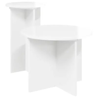 vidaXL Komplet stranskih mizic 2 pcs Bela visok sijaj Inženirski les