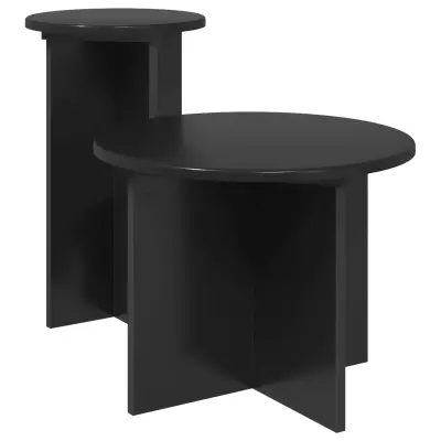 vidaXL Komplet stranskih mizic 2 pcs Črni hrast Inženirski les