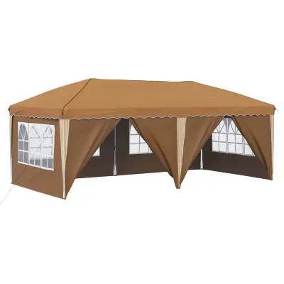 vidaXL Zložljivi šotor za zabave 575 x 288 x 245 cm Bež