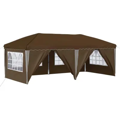 vidaXL Zložljivi šotor za zabave 575 x 288 x 245 cm Taupe