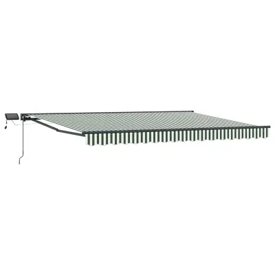 vidaXL Ročno senčilo s LED-ji Zelena, Bela, Antracit 5 x 3 m