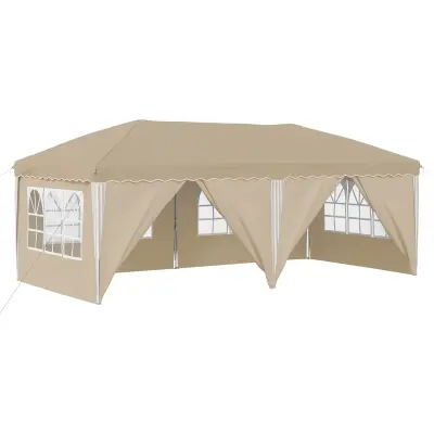 vidaXL Zložljivi šotor za zabave 575 x 288 x 245 cm Krem