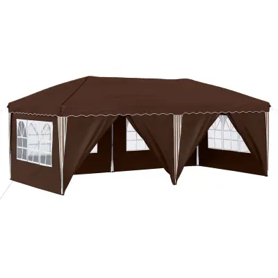 vidaXL Zložljivi šotor za zabave 575 x 288 x 245 cm Rjava