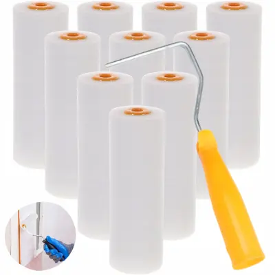 Set Poliuretanskih Valjčkov 10 Cm – 10 Kosov Z Ergonomsko Ročico | Visoka Kakovost, Brez Vlaken