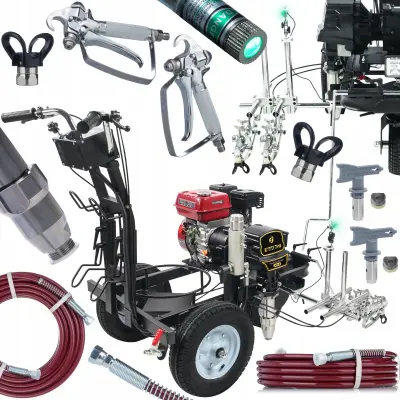 Cestni Označevalnik Powerxcellence Atlas Q – Bencinski, Batna Črpalka, 7P, 23 Mpa, 6 L/Min, 2 Pištoli, 2 Šobi 315, 2 Cevi 15 M