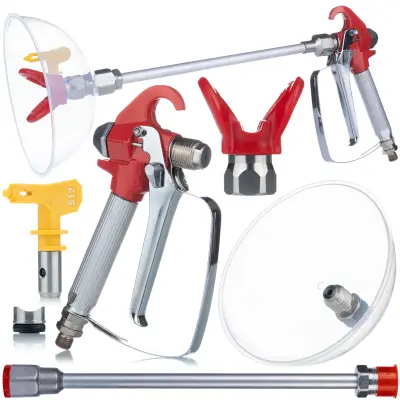 Set Airless Brizgalna Naprava – Pištola, Osnova, 30 Cm Brizgalna Cev, Šoba 517 | Največ 3000 Psi, 1/4" Navoj