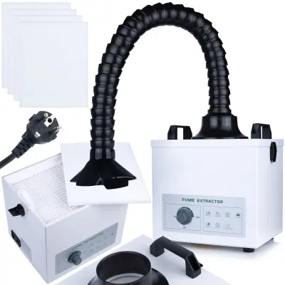 XL100 Odsesovalnik Spajkalnih Hlapov – 100 W, 200 m³/h, Cev 77 Cm, HEPA + Ogljikov Filter + 5x Predfilter, ≤55 Db