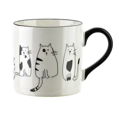 Skodelica Porcelan Cottello Mačke 9x13x9 cm večbarvna 1 kos