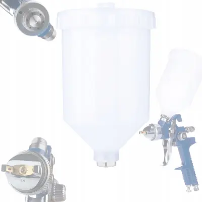600 Ml Tank Za Brizgalno Pištolo HVLP – Trpežen Material, Kompatibilen, Enostaven Za Montažo | Mornarsko Modra