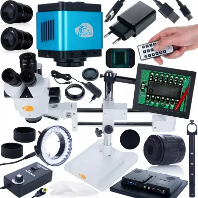 Trinokularni Mikroskop Jupiter Pro MSJP-T-SDMS1 – Visoka Optika, 7x-45x Zoom, 360° Vrtljivost | Serija Planets PRO